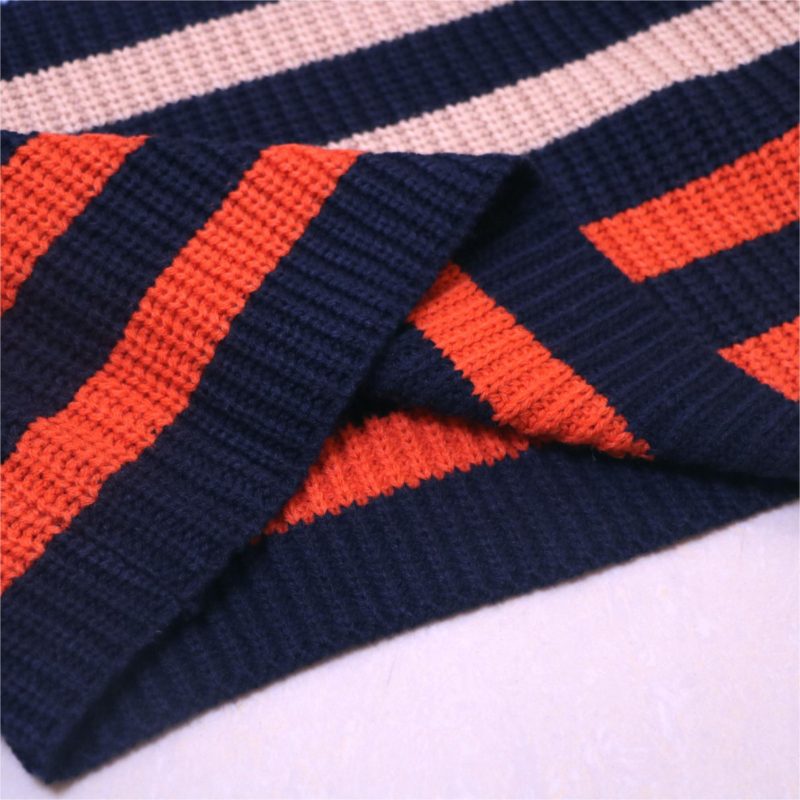 Contrast Color Striped Office Sweater - Image 9
