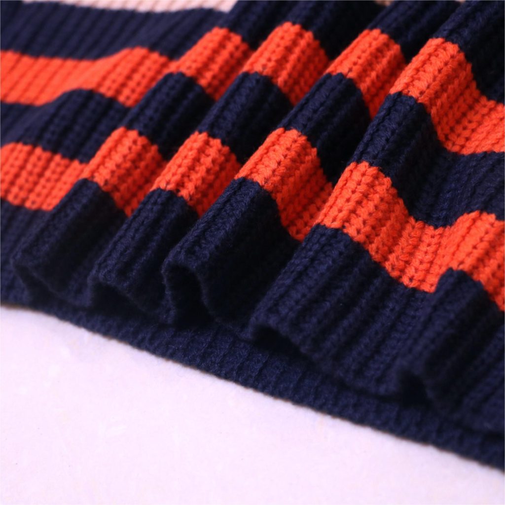 Contrast Color Striped Office Sweater - Image 12