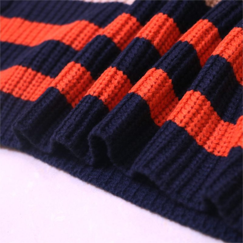 Contrast Color Striped Office Sweater - Image 13