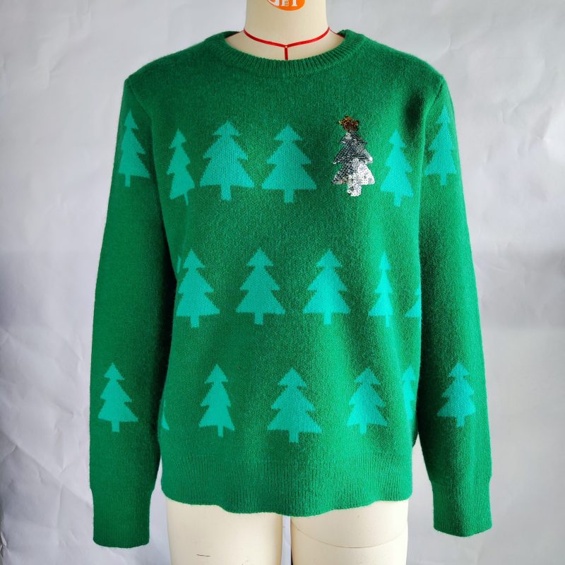 Christmas Tree Jacquard Pullover - Image 8