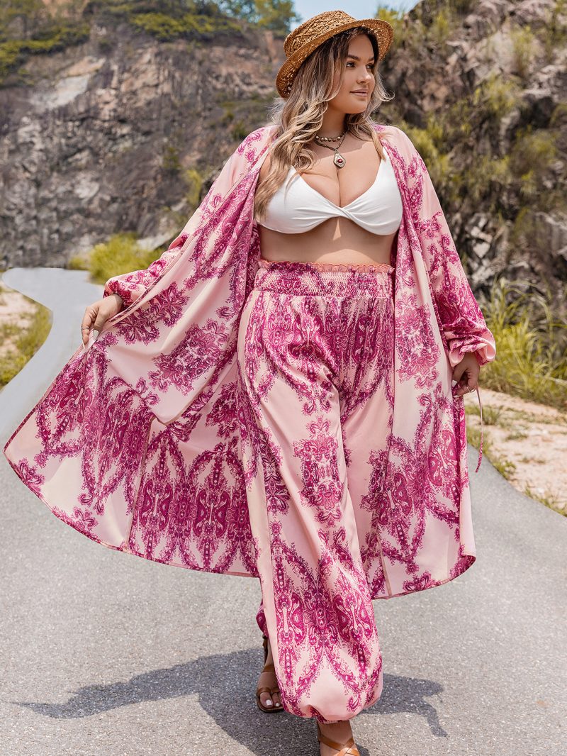 Printed Plus Size Autumn-Winter Two-Piece Set - Image 2