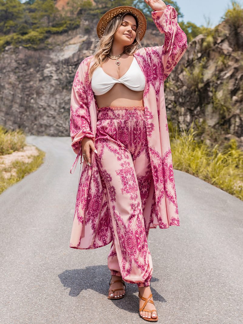 Printed Plus Size Autumn-Winter Two-Piece Set - Image 3