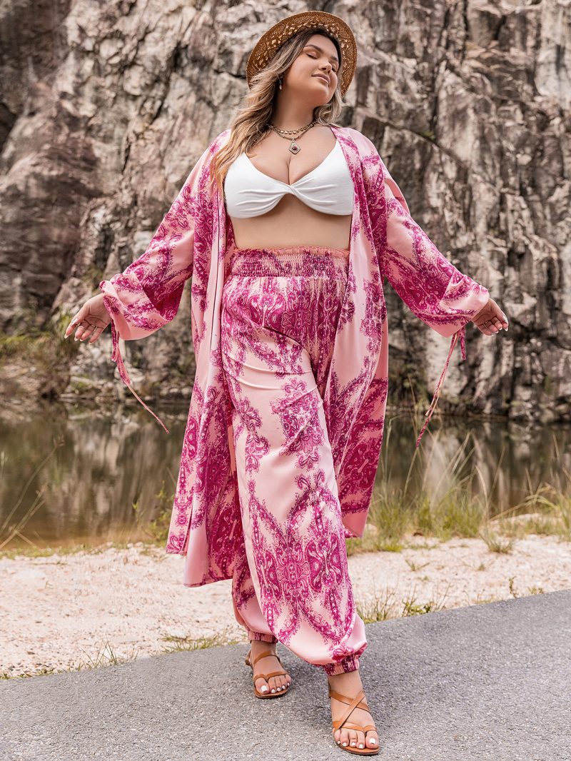 Printed Plus Size Autumn-Winter Two-Piece Set - Image 4