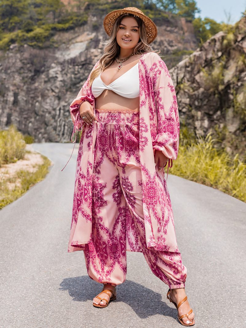 Printed Plus Size Autumn-Winter Two-Piece Set - Image 5
