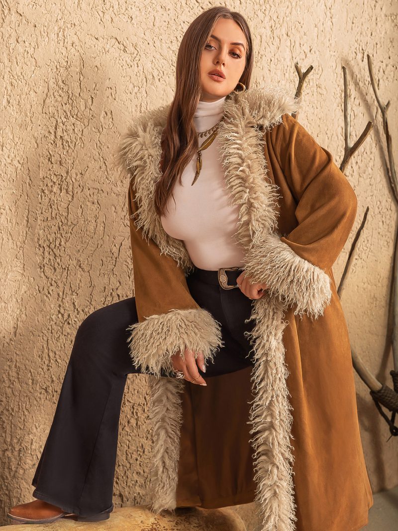 Fashionable Plus Size Fluff Jacket for Autumn-Winter - Image 2