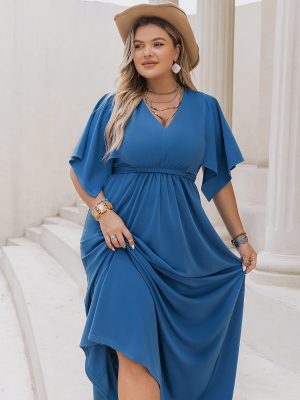 Elegant A-Line Plus Size Office Dress