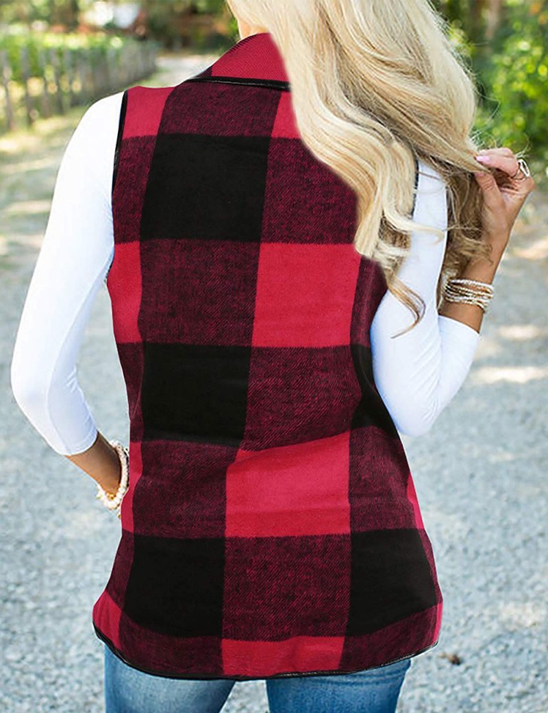 Plaid Collared Cape Woolen Coat for Women - Image 2