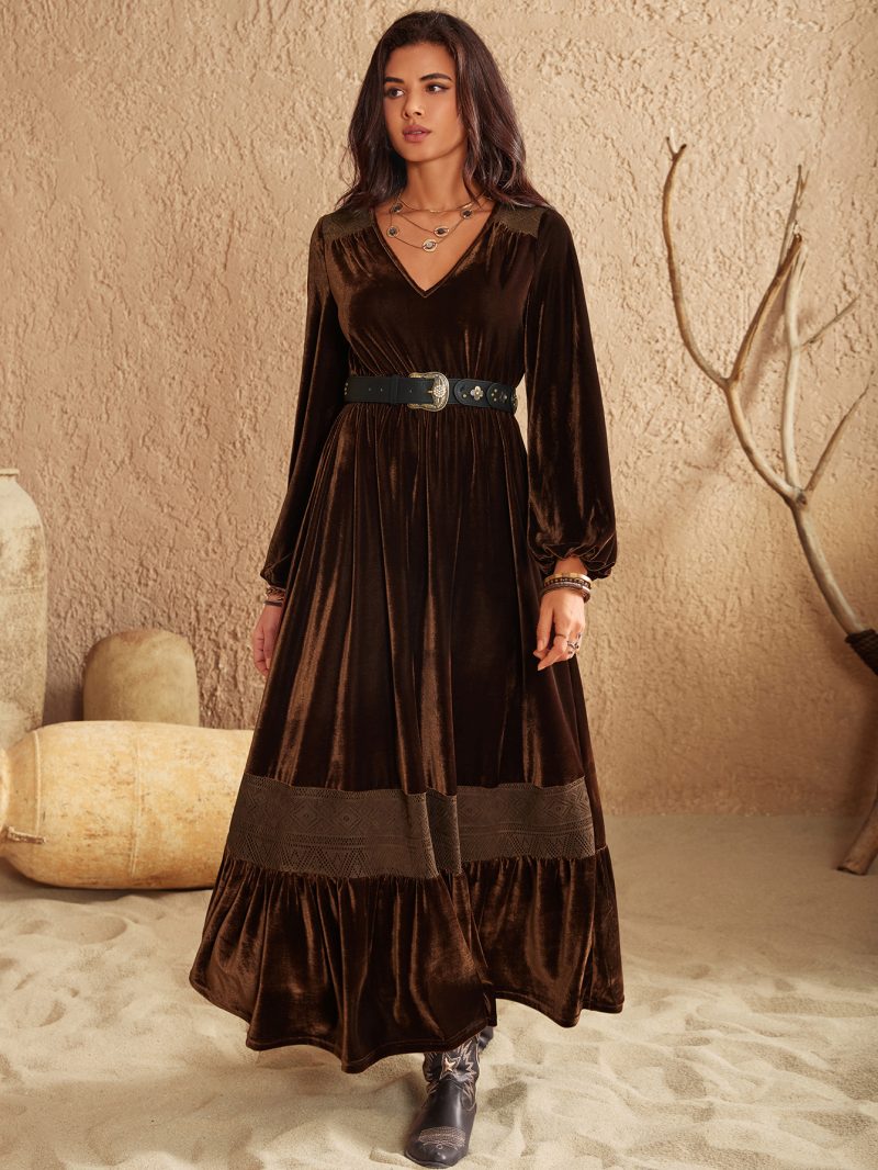 Slim-Fit Fleece Dress for Cozy Autumn-Winter Style - Image 5
