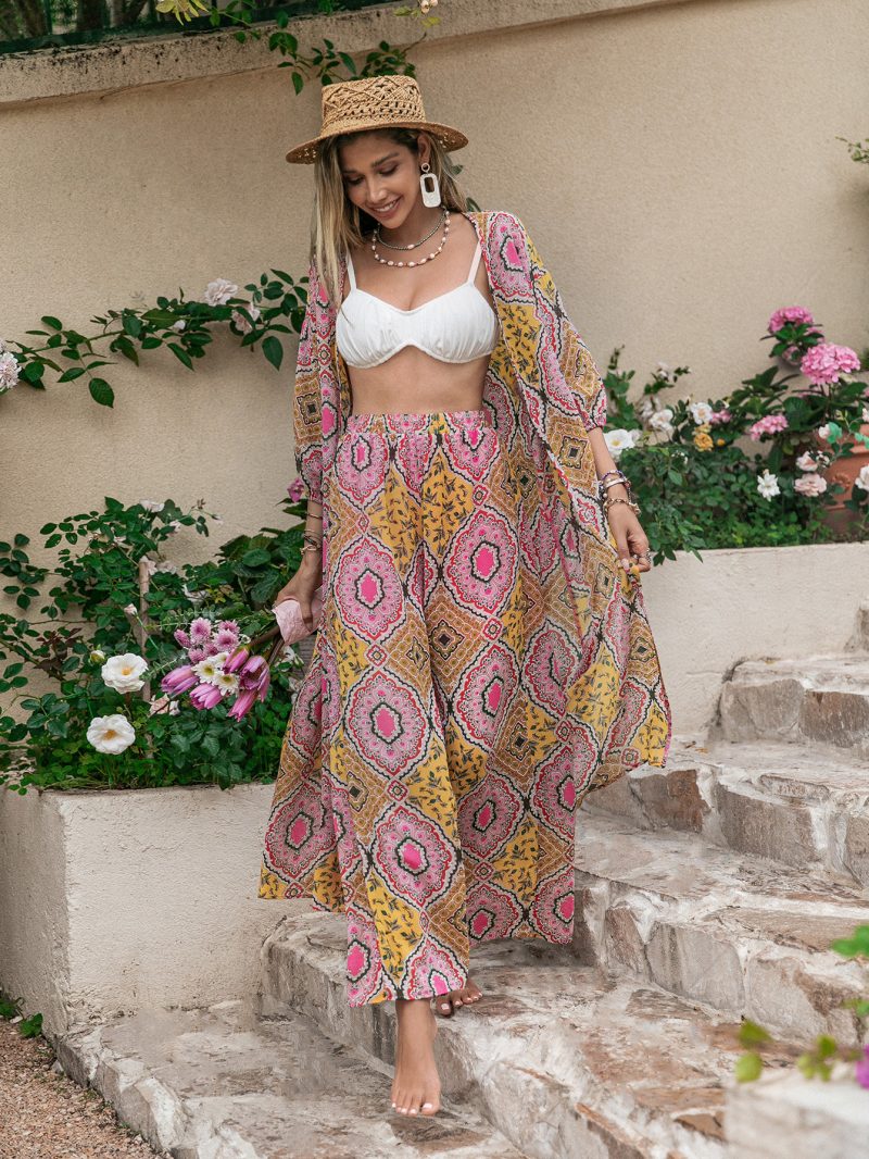 Comfort Chic: Elastic Waist Wide-Leg Pants 2-Piece Set - Image 2