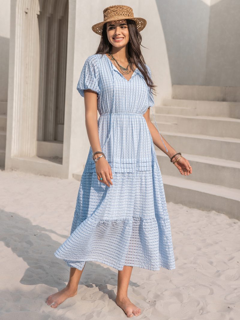 Chic and Elegant: Light Color Slim Women's Dress - Clearance Sale! - Image 2