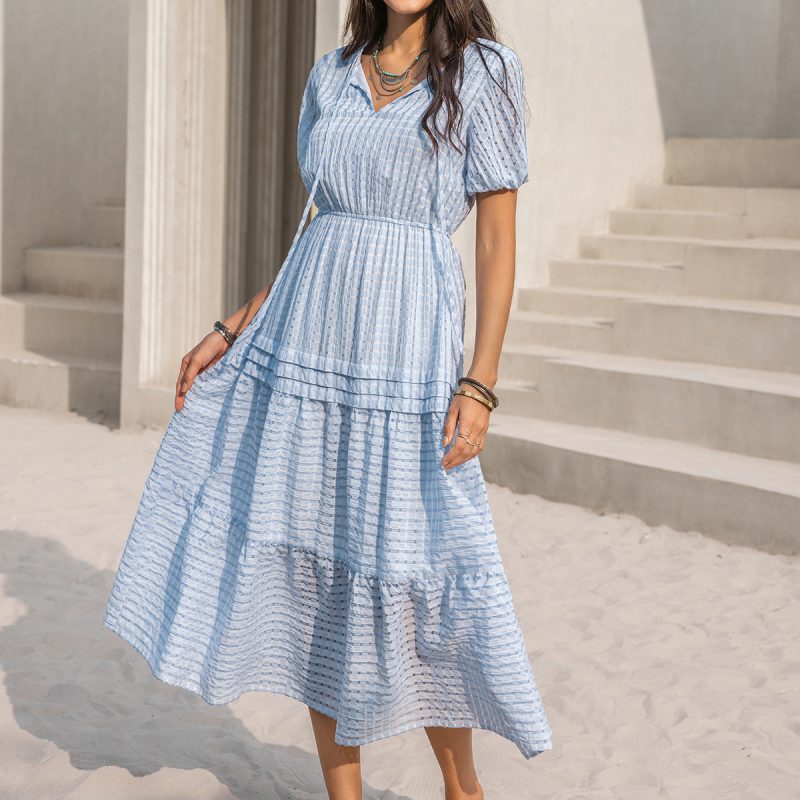 Chic and Elegant: Light Color Slim Women's Dress - Clearance Sale! - Image 5