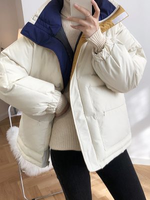 Color Stitching Puffer Jacket