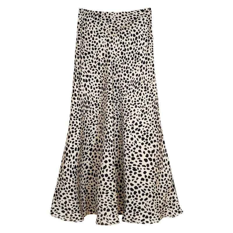 Satin Leopard Print Skirt - Image 3