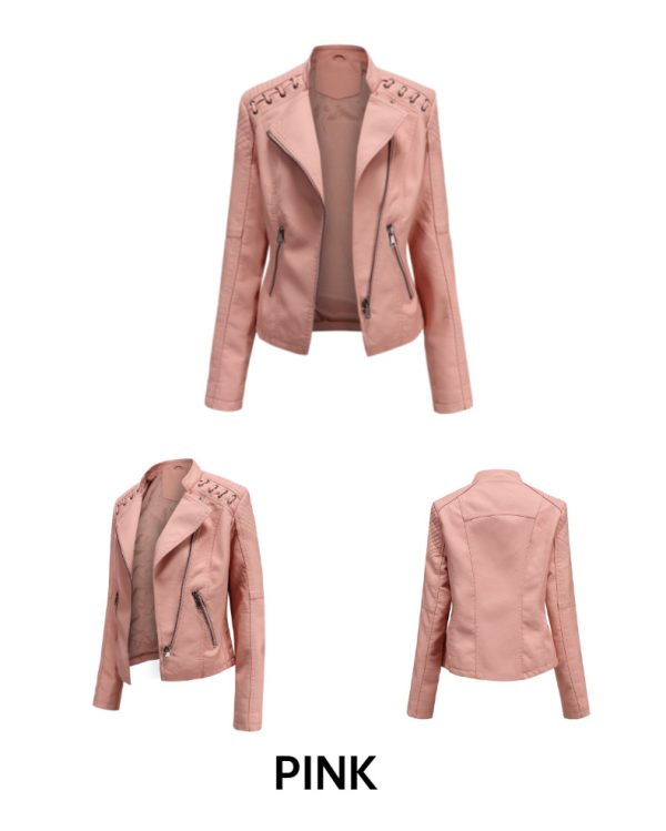 Spring/Autumn Women's Leather Jacket for Effortless Style - Image 9