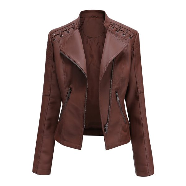 Spring/Autumn Women's Leather Jacket for Effortless Style - Image 2