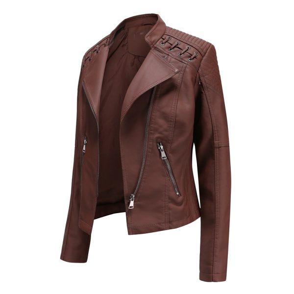 Spring/Autumn Women's Leather Jacket for Effortless Style - Image 3