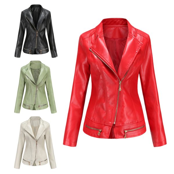 Faux Leather Thin Coat for Women – Ideal for Spring and Autumn - Image 5