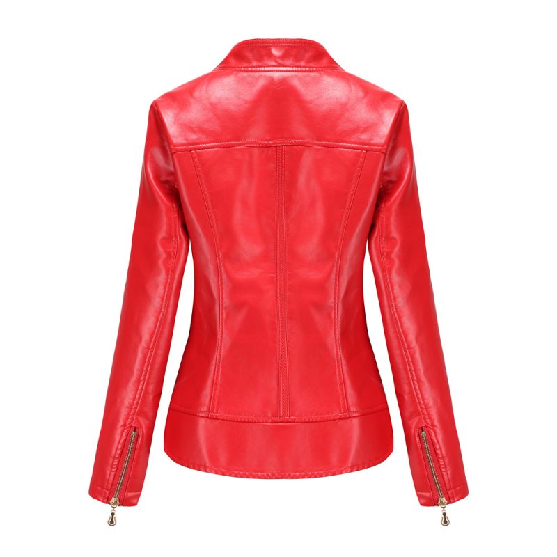 Faux Leather Thin Coat for Women – Ideal for Spring and Autumn - Image 3