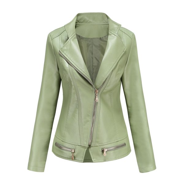 Faux Leather Thin Coat for Women – Ideal for Spring and Autumn - Image 4