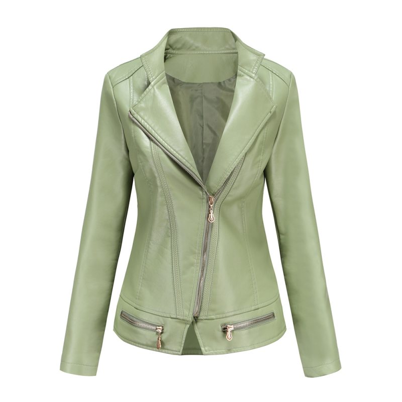 Faux Leather Thin Coat for Women – Ideal for Spring and Autumn - Image 4