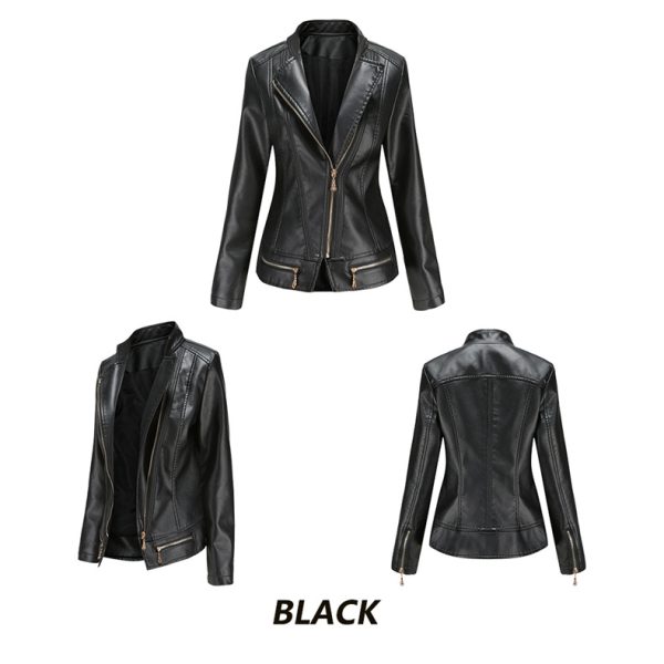 Faux Leather Thin Coat for Women – Ideal for Spring and Autumn - Image 6