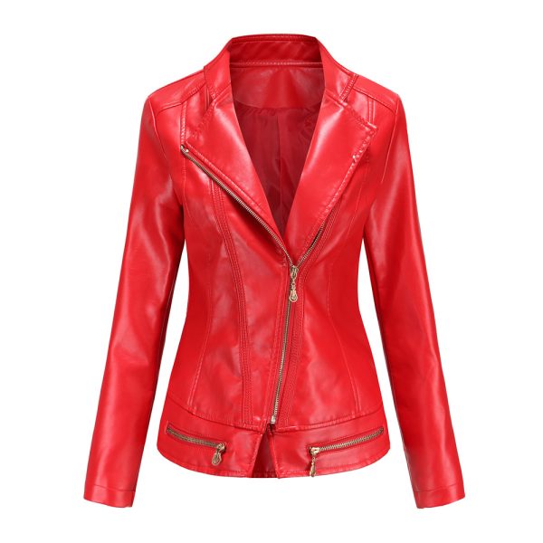 Faux Leather Thin Coat for Women – Ideal for Spring and Autumn