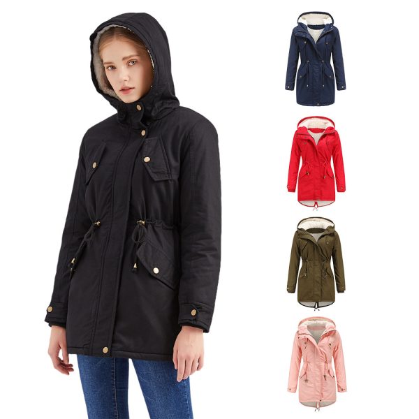 New Solid Color Hooded Cotton-Padded Coat for Women - Image 2