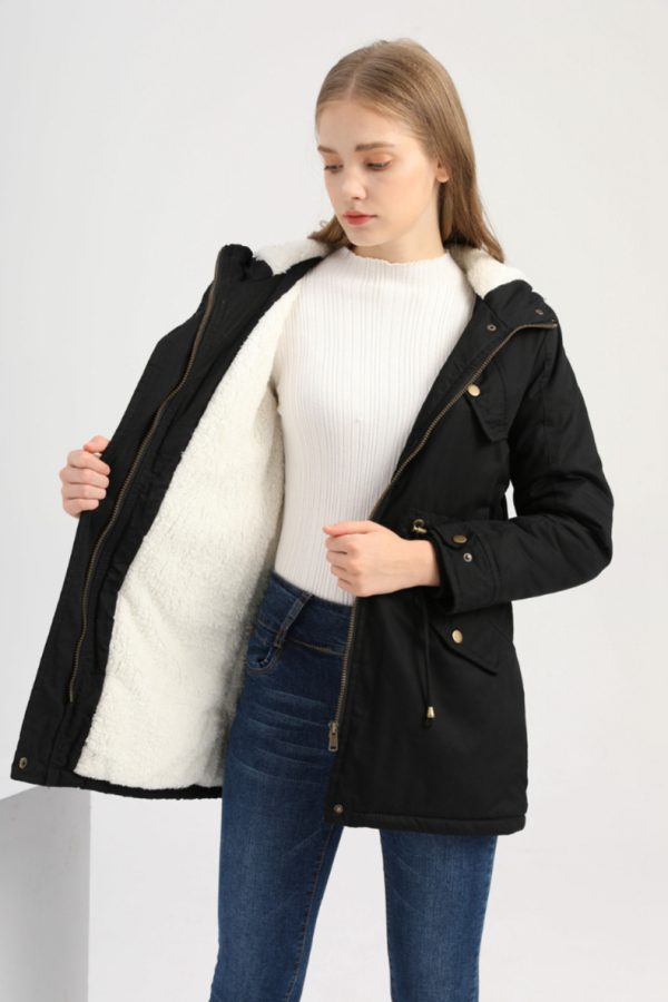 New Solid Color Hooded Cotton-Padded Coat for Women - Image 6