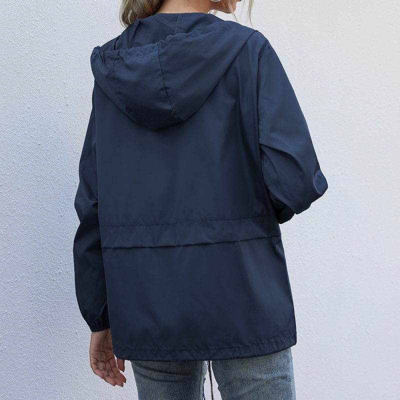 Zipper Hooded Raincoat for Women - Image 3