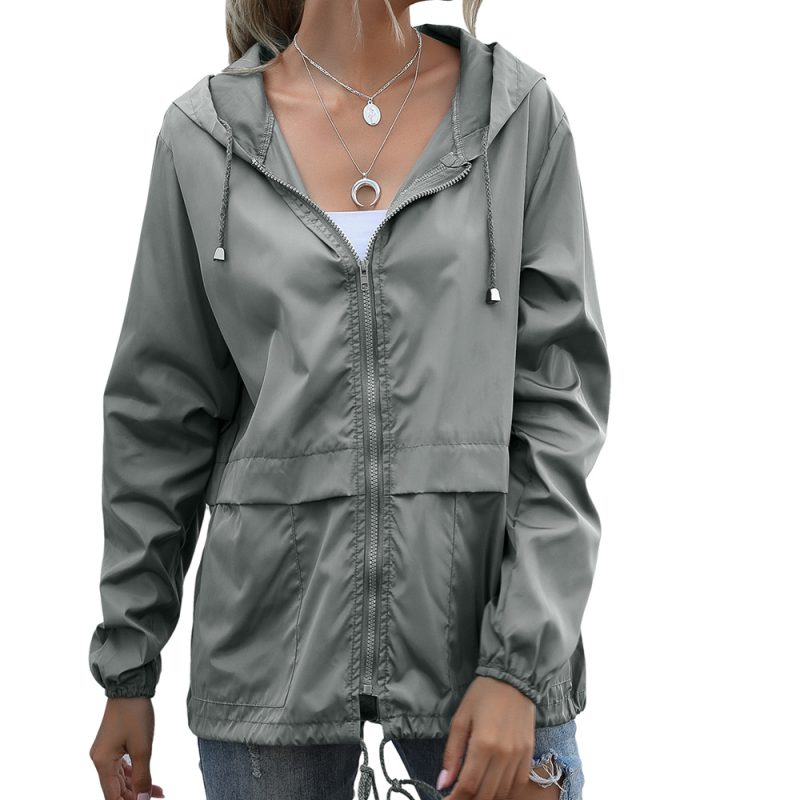 Zipper Hooded Raincoat for Women - Image 4
