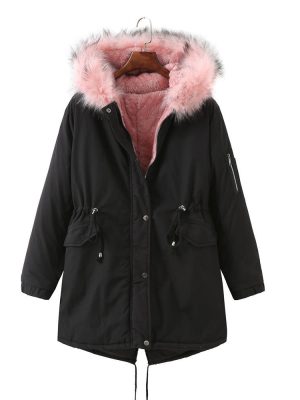 Plus Size Fleece-Lined Thickened Cotton-Padded Coat