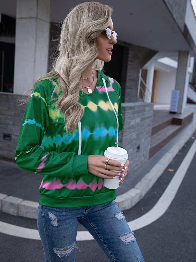 Tie-Dyed Hooded Sweater: Cozy Gradient Color Top - Image 8