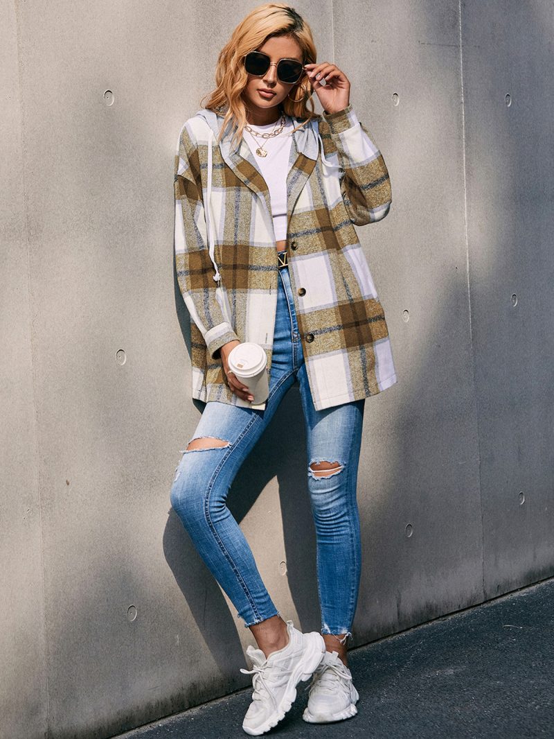 Houndstooth Stitching Long Sleeve Pullover Women's Office Top - Image 6