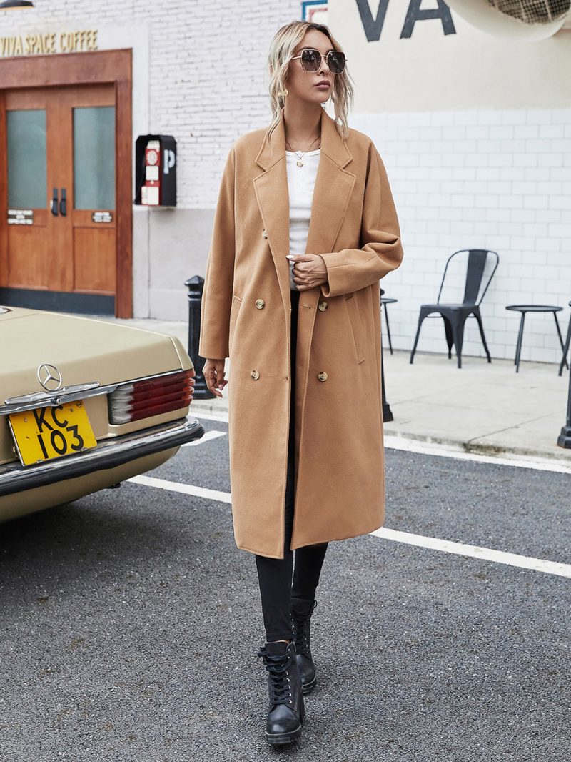 Lace-Up Double-Breasted Woolen Coat: Stylish Outerwear - Image 5