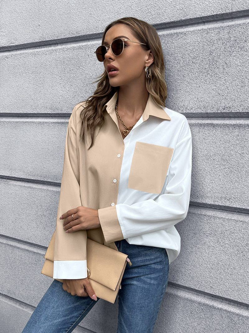 Single-Breasted Cardigan Collared Shirt - Image 5