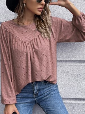 Solid Color Pleated Doll Shirt