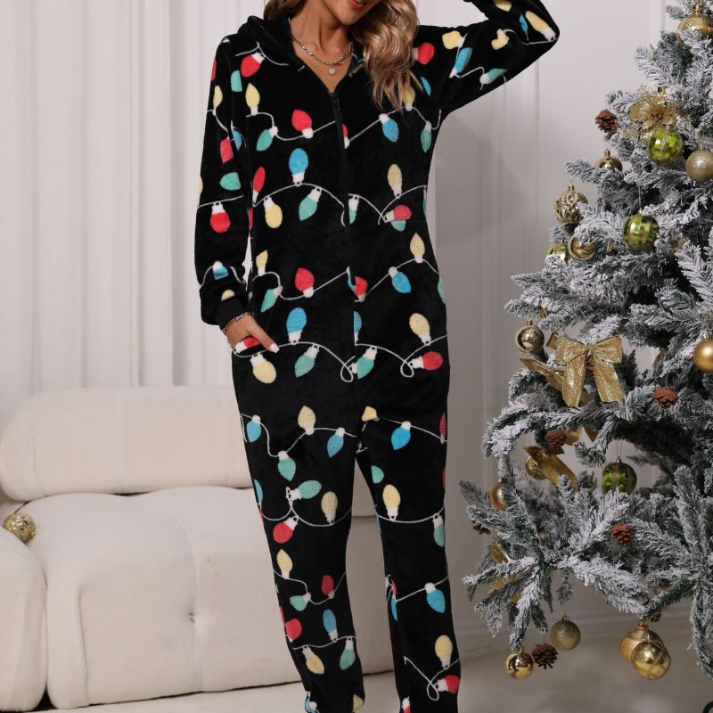 Round Neck Thermal Christmas Jumpsuit - Image 3