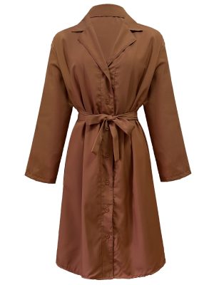 Classic Belted Long Coat for Women in Autumn/Winter