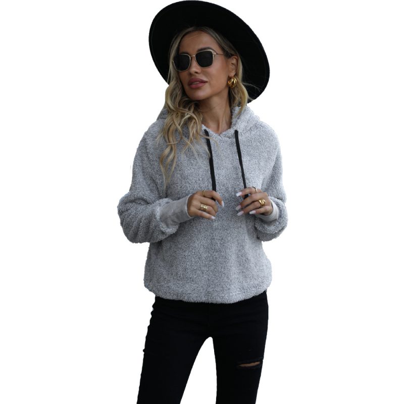 Hooded Cationic Pocket Furry Pullover - Image 5