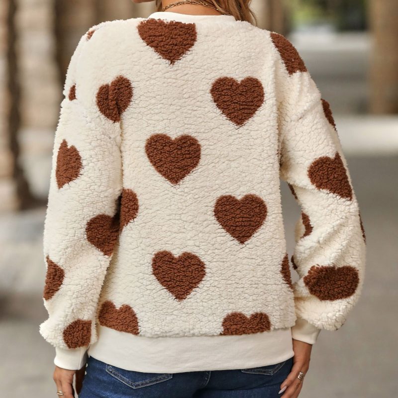 Plush Loving Heart Crew Neck Pullover - Image 2