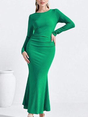 Autumn Long Sleeve Narrow Maxi Dress