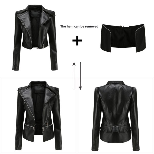 New Leather Coat with Detachable Hem for Women - Image 3