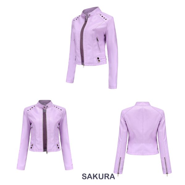 New Rivets Leather Short Jacket for Women - Image 9