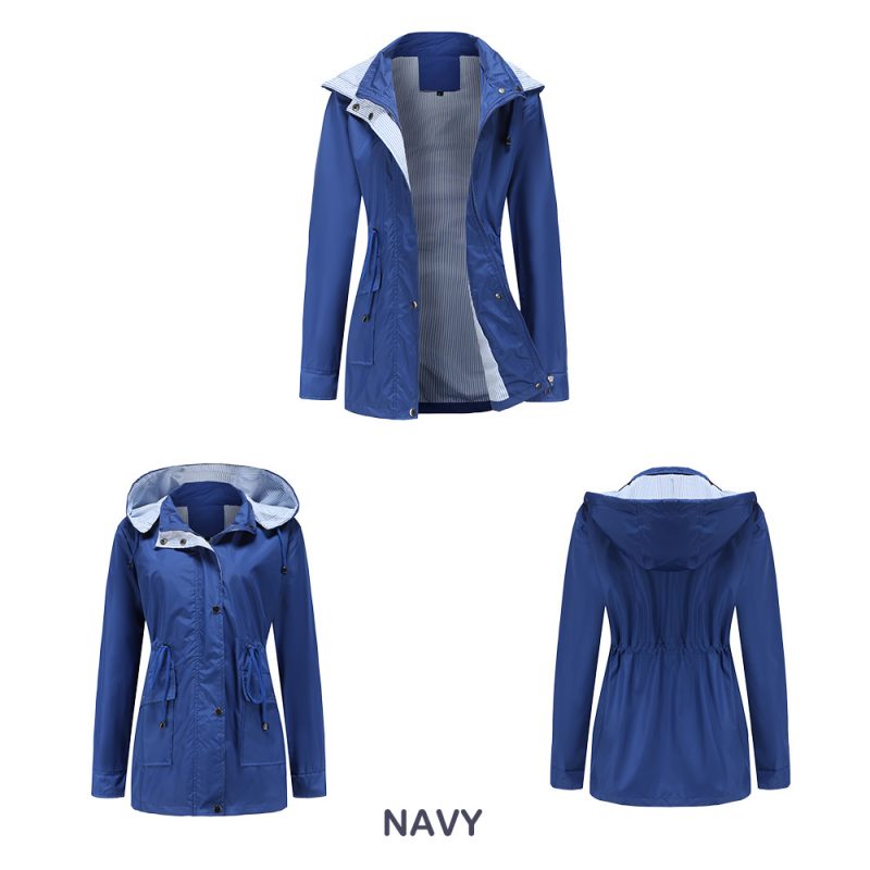 Detachable Hat Windbreaker for Plus Size Women - Image 10