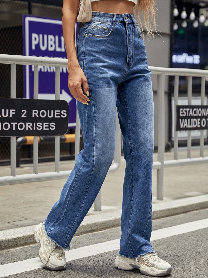 High Waist Slimming High Wide Leg Denim Trousers" - Image 4