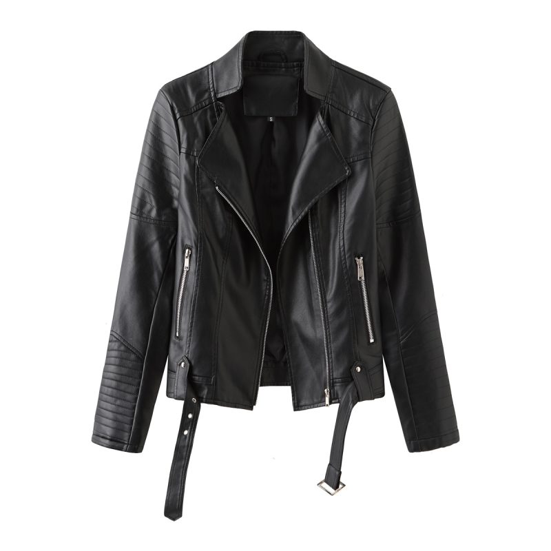 Belted Hipster Leather Jacket for Spring/Autumn - Image 4
