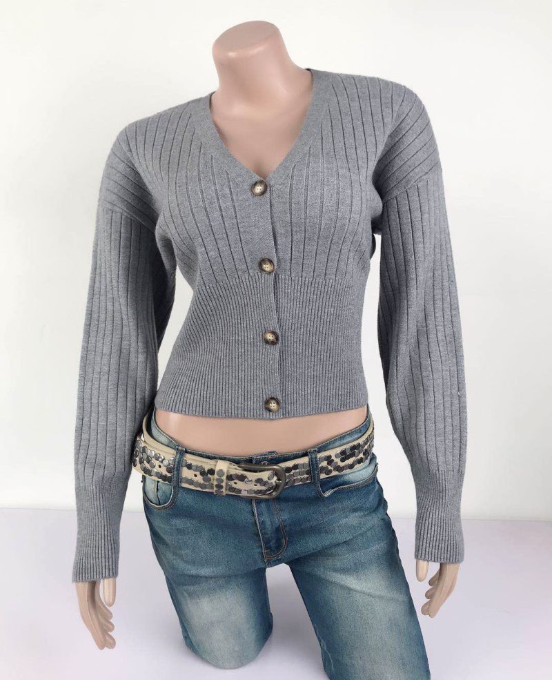 Candy Color Button Knit Cardigan - Image 5