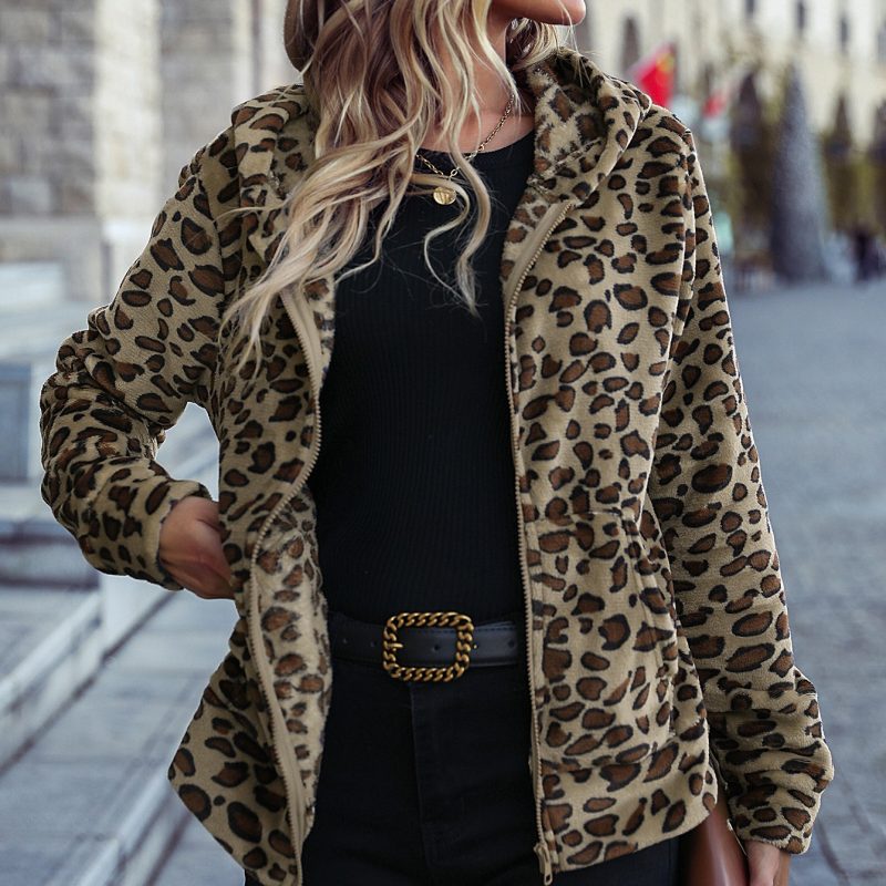 Hooded Animal Pattern Flannel Jacket - Image 2