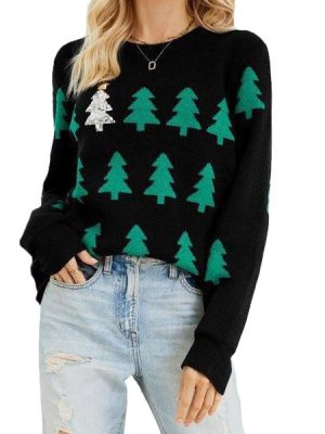 Christmas Tree Jacquard Pullover