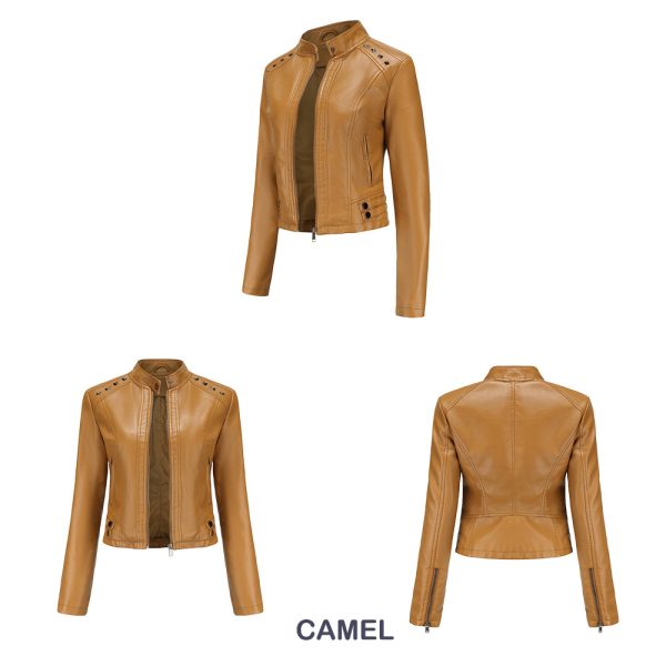 New Rivets Leather Short Jacket for Women - Image 7